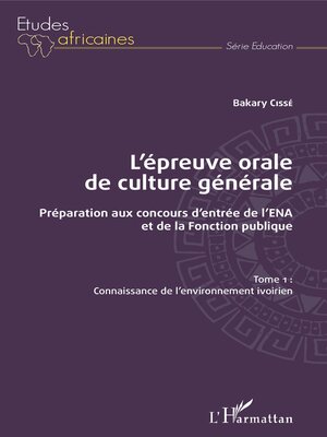 cover image of L'épreuve orale de culture générale Tome 1
